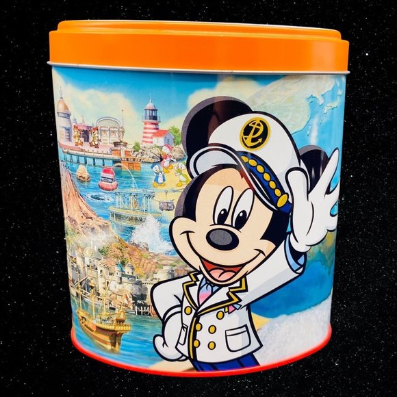 Disney Other - Tokyo Disney Sea Empty Tin Container Mickey Mouse Souvenir 5.25”T 5”W